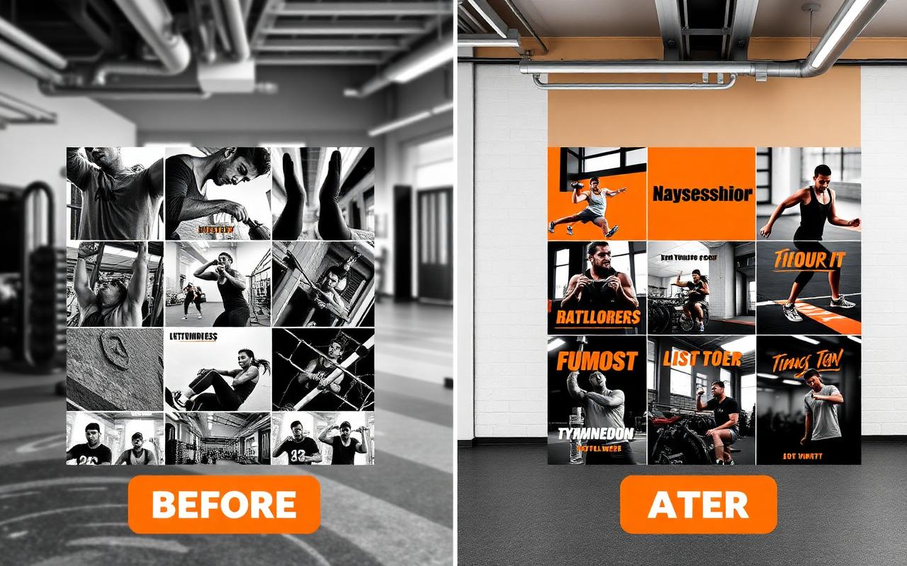 Gym — before and after instagram growth engine
